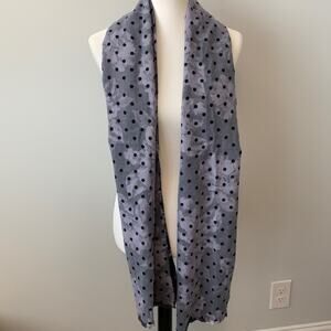 Lands' End Reversible Floral & Polka Dot Wrap Scarf